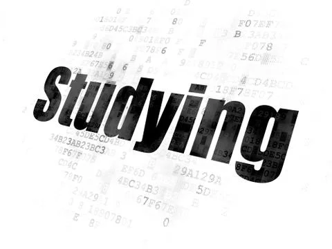 Studying concept: Studying on Digital background Stock Illustration