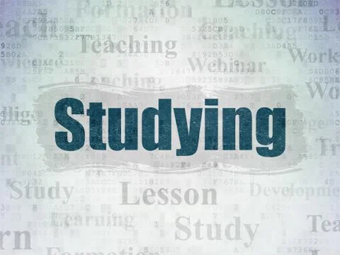 Studying concept: Studying on Digital Data Paper background 스톡 일러스트
