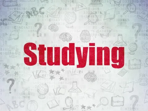 Studying concept: Studying on Digital Data Paper background 스톡 일러스트