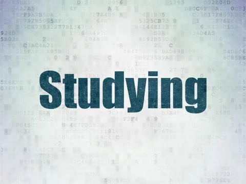 Studying concept: Studying on Digital Data Paper background Stockillustratie