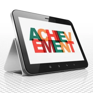 Studying concept: Tablet Computer with Achievement on  display Stock Illustration