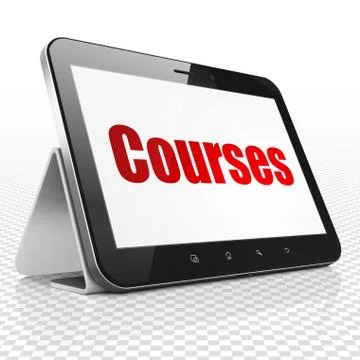 Studying concept: Tablet Computer with Courses on display Stock Illustration
