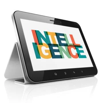 Studying concept: Tablet Computer with Intelligence on  display Stock Illustration
