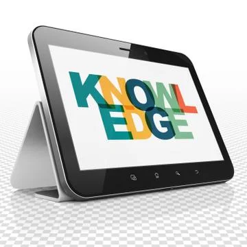 Studying concept: Tablet Computer with Knowledge on  display Stock Illustration
