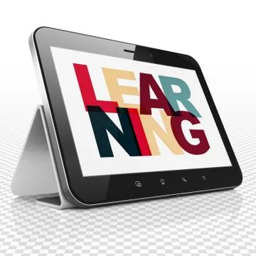 Studying concept: Tablet Computer with Learning on  display 스톡 일러스트