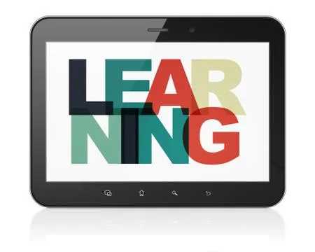 Studying concept: Tablet Computer with Learning on  display Stock Illustration