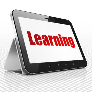 Studying concept: Tablet Computer with Learning on display Stock Illustration