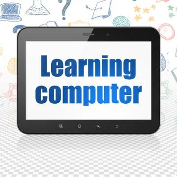 Studying concept: Tablet Computer with Learning Computer on display Stock Illustration