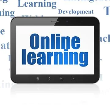 Studying concept: Tablet Computer with Online Learning on display Stock Illustration