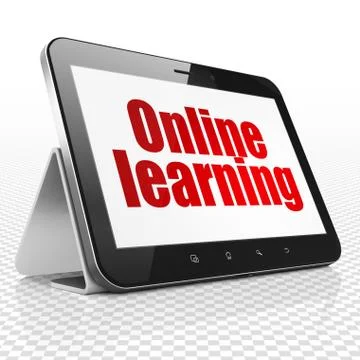 Studying concept: Tablet Computer with Online Learning on display 스톡 일러스트