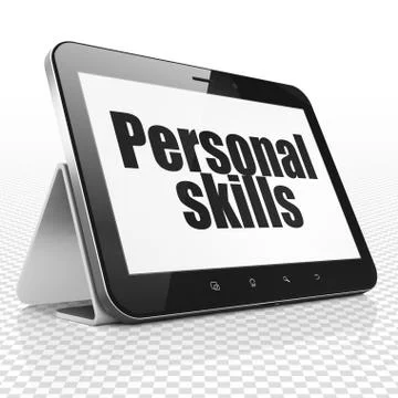 Studying concept: Tablet Computer with Personal Skills on display Stock Illustration