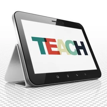 Studying concept: Tablet Computer with Teach on  displa 스톡 일러스트