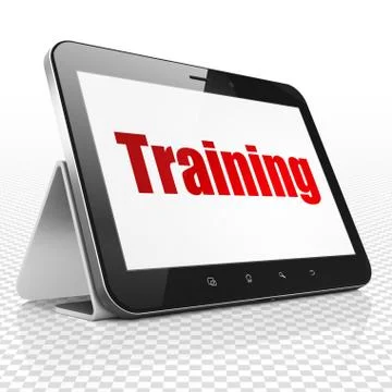 Studying concept: Tablet Computer with Training on display Stock Illustration