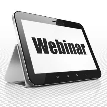 Studying concept: Tablet Computer with Webinar on display Stock Illustration