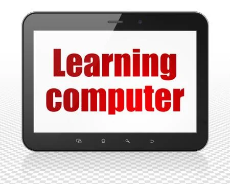 Studying concept: Tablet Pc Computer with Learning Computer on display Stock Illustration