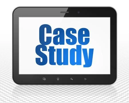 Studying concept: Tablet Pc Computer with Case Study on display Illustrazione stock