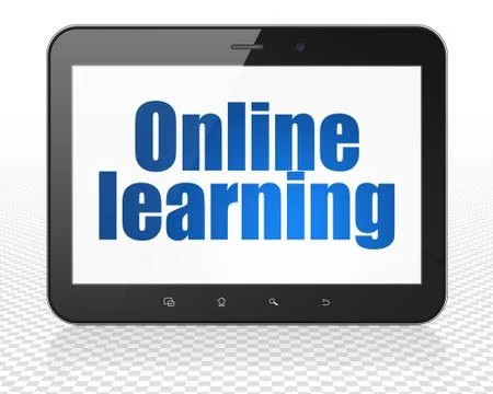 Studying concept: Tablet Pc Computer with Online Learning on display Stock Illustration