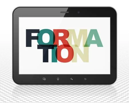 Studying concept: Tablet Pc Computer with Formation on  display Stock Illustration