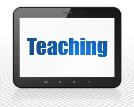 Studying concept: Tablet Pc Computer with Teaching on display Stock Illustration