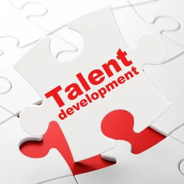 Studying concept: Talent Development on puzzle background Illustrazione stock