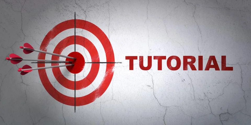 Studying concept: target and Tutorial on wall background Ilustração Stock