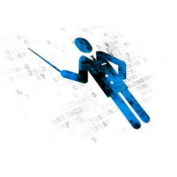 Studying concept: Teacher on Digital background Stockillustratie