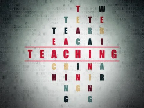 Studying concept: Teaching in Crossword Puzzle Stock Illustration