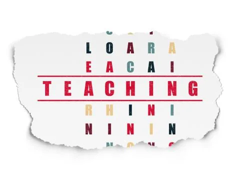 Studying concept: Teaching in Crossword Puzzle 스톡 일러스트