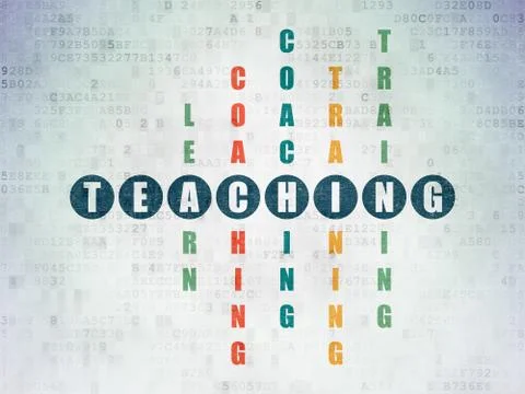 Studying concept: Teaching in Crossword Puzzle Stock Illustration