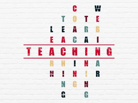 Studying concept: Teaching in Crossword Puzzle Stockillustratie
