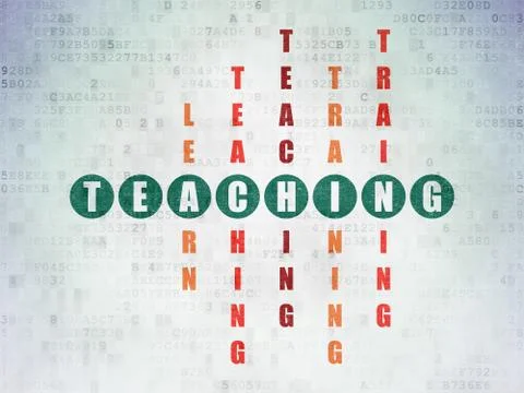 Studying concept: Teaching in Crossword Puzzle Stock Illustration