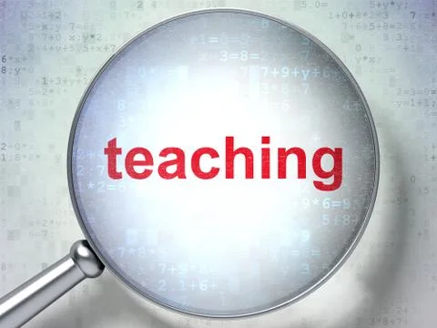 Studying concept: Teaching with optical glass Stock Illustration