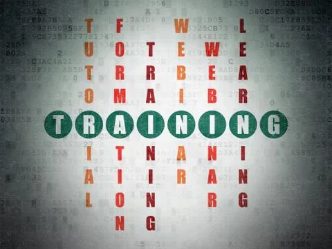 Studying concept: Training in Crossword Puzzle Stock Illustration