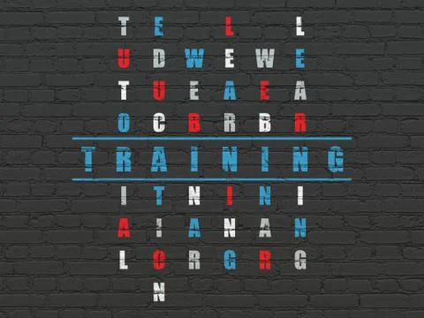 Studying concept: Training in Crossword Puzzle Stock Illustration