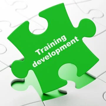 Studying concept: Training Development on puzzle background Stockillustratie