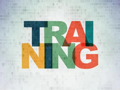 Studying concept: Training on Digital Data Paper background 스톡 일러스트