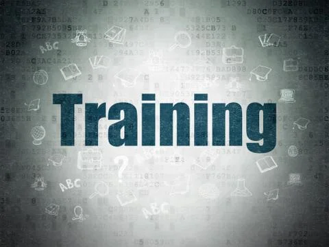 Studying concept: Training on Digital Data Paper background Stock Illustration