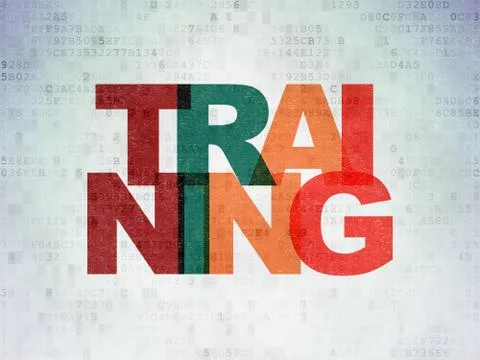 Studying concept: Training on Digital Paper background Иллюстрация