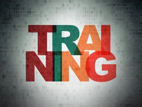Studying concept: Training on Digital Paper background Stock Illustration