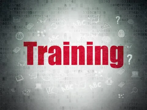 Studying concept: Training on Digital Paper background イラスト素材