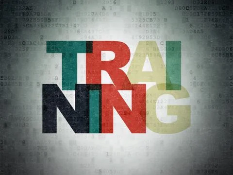 Studying concept: Training on Digital Paper background Illustrazione stock