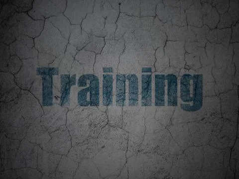 Studying concept: Training on grunge wall background Illustrazione stock