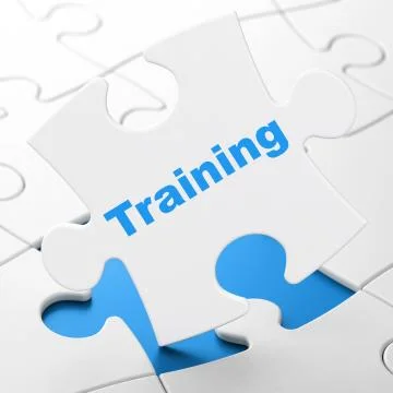 Studying concept: Training on puzzle background Stockillustratie