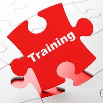 Studying concept: Training on puzzle background Stockillustratie