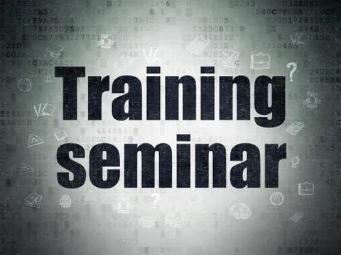 Studying concept: Training Seminar on Digital Data Paper background Stock Illustration