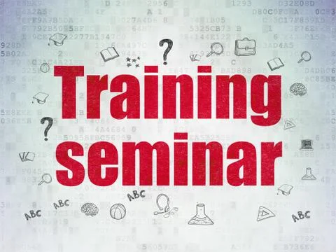 Studying concept: Training Seminar on Digital Data Paper background Stock Illustration