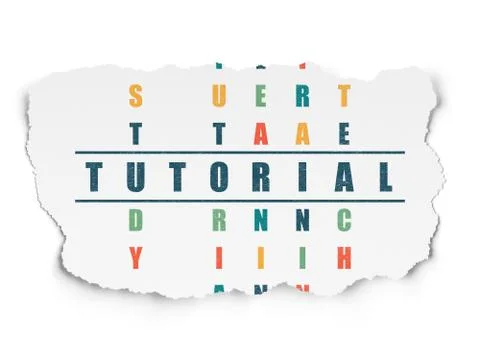 Studying concept: Tutorial in Crossword Puzzle Illustrazione stock