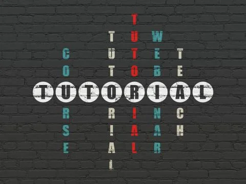 Studying concept: Tutorial in Crossword Puzzle Illustrazione stock