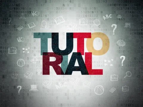 Studying concept: Tutorial on Digital Data Paper background Stock Illustration