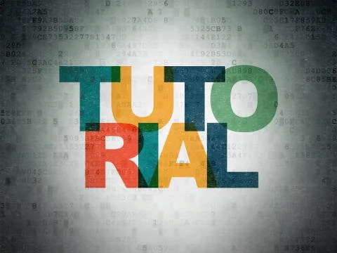 Studying concept: Tutorial on Digital Data Paper background Stock Illustration